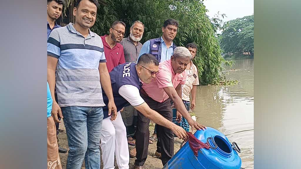 গৌরনদীতে ৬০ লাখ টাকার চিংড়ির রেণু জব্দ