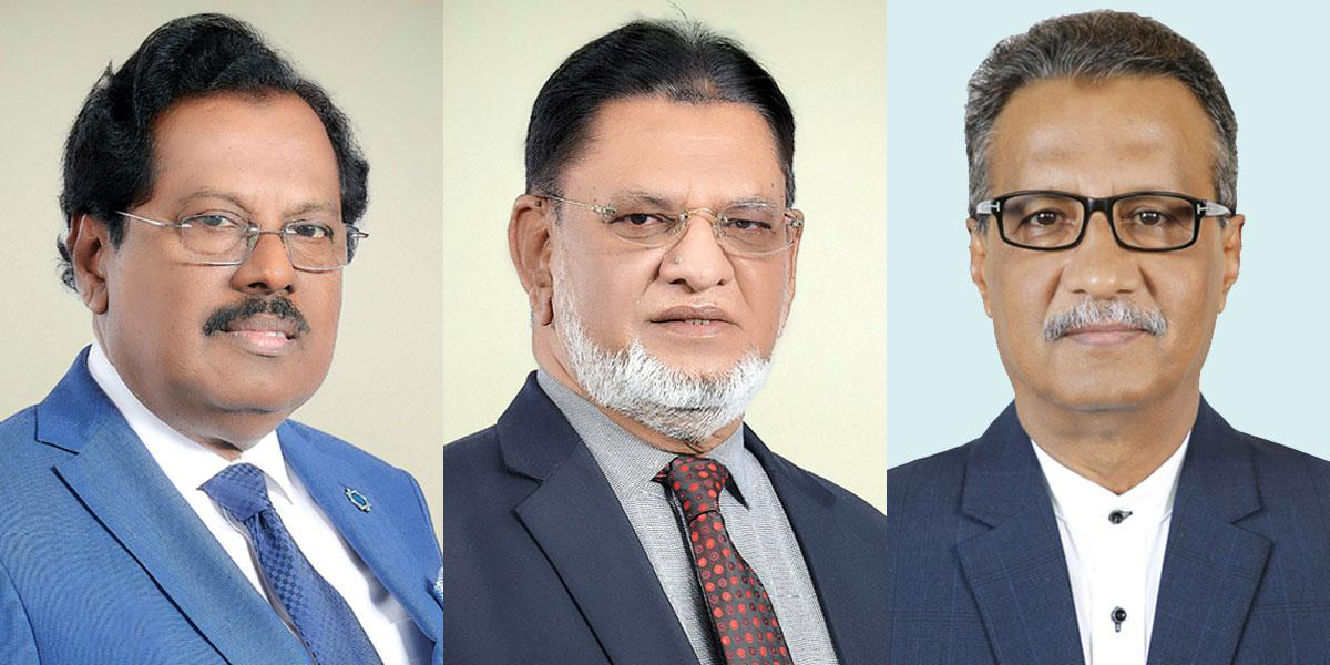 শাহ্জালাল ইসলামী ব্যাংকের পরিচালক পর্ষদের চেয়ারম্যান ইউনুছ, ভাইস চেয়ারম্যান মহিউদ্দিন ও আখতারুজ্জামান