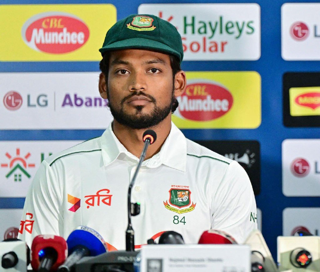 টেস্ট অধিনায়কত্ব ছেড়েছেন শান্ত। ছবি: এএফপি