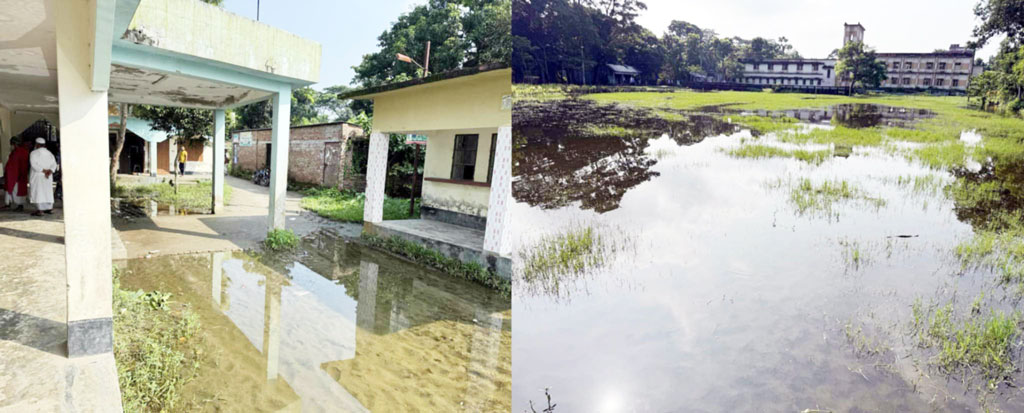 স্কুলের খেলার মাঠ যেন মজা পুকুর