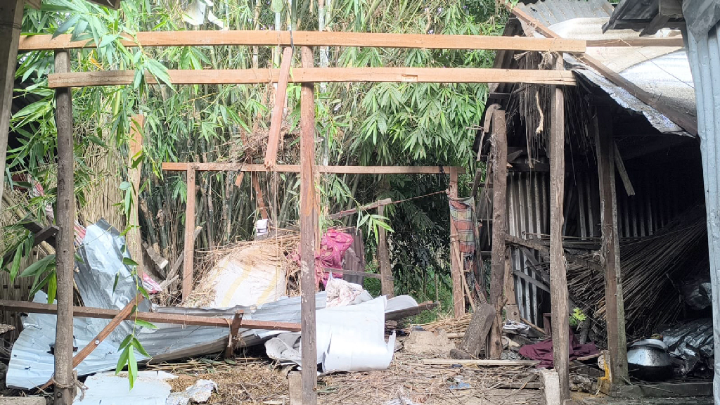 মজুত ককটেল বিস্ফোরণে উড়ে গেল ঘরের চাল, হাসপাতালে গৃহবধূ