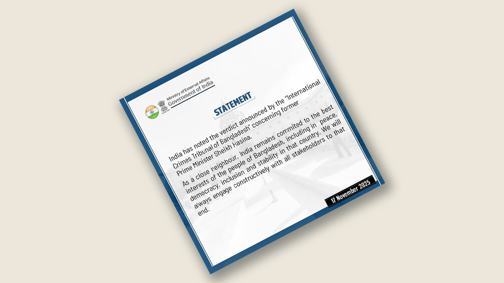 শেখ হাসিনার ফাঁসির রায়ের প্রতিক্রিয়া জানাল ভারত