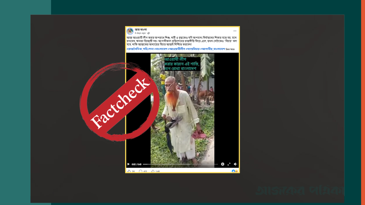 আ.লীগ করার কারণে নয়, শিশুকে ধর্ষণচেষ্টার অভিযোগে বৃদ্ধকে জুতার মালা পরায় গ্রামবাসী