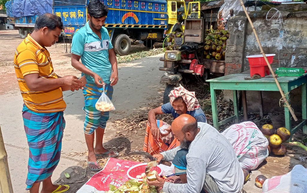 গরমে স্বস্তি দিতে তাল শাঁস, গাংনীতে ব্যস্ত ব্যবসায়ীরা