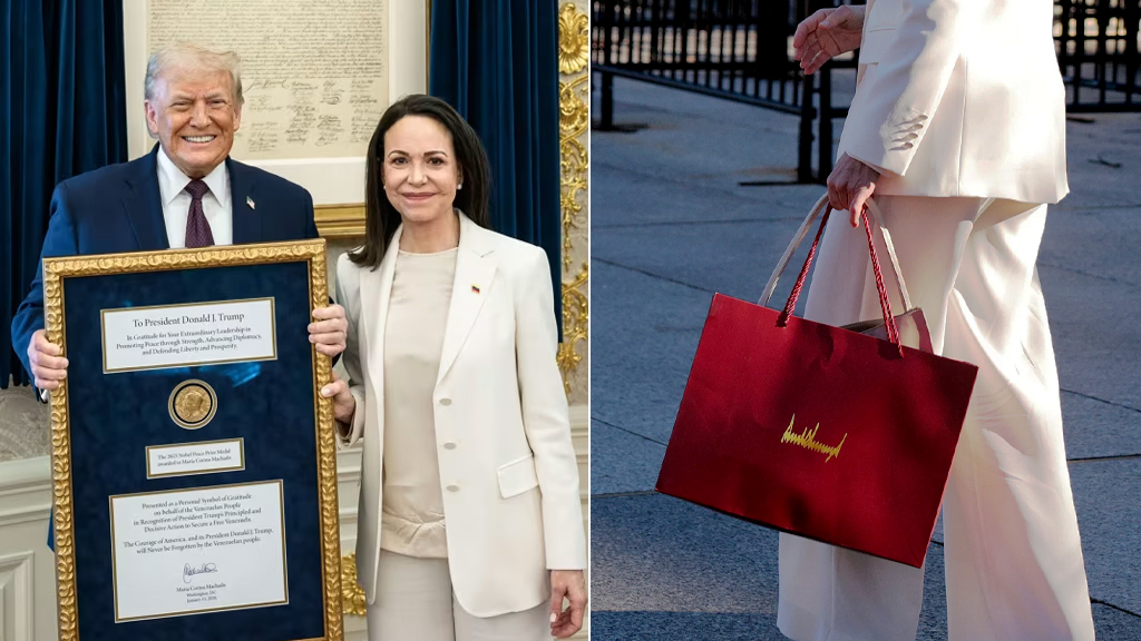 ট্রাম্পকে নোবেল পদক দিয়ে নামাঙ্কিত ব্যাগ পেলেন মাচাদো, কোনো আশ্বাস কি মিলল