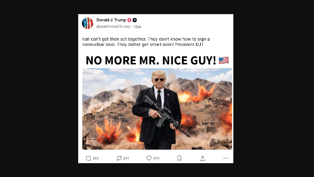 ‘ভালো মানুষির দিন শেষ’—টুথ সোশ্যালে ট্রাম্পের পোস্ট ঘিরে উত্তেজনা