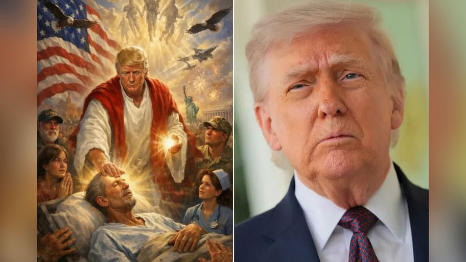 নিজেকে যিশুরূপে উপস্থাপন করে ছবি শেয়ার ট্রাম্পের, তোপের মুখে প্রত্যাহার