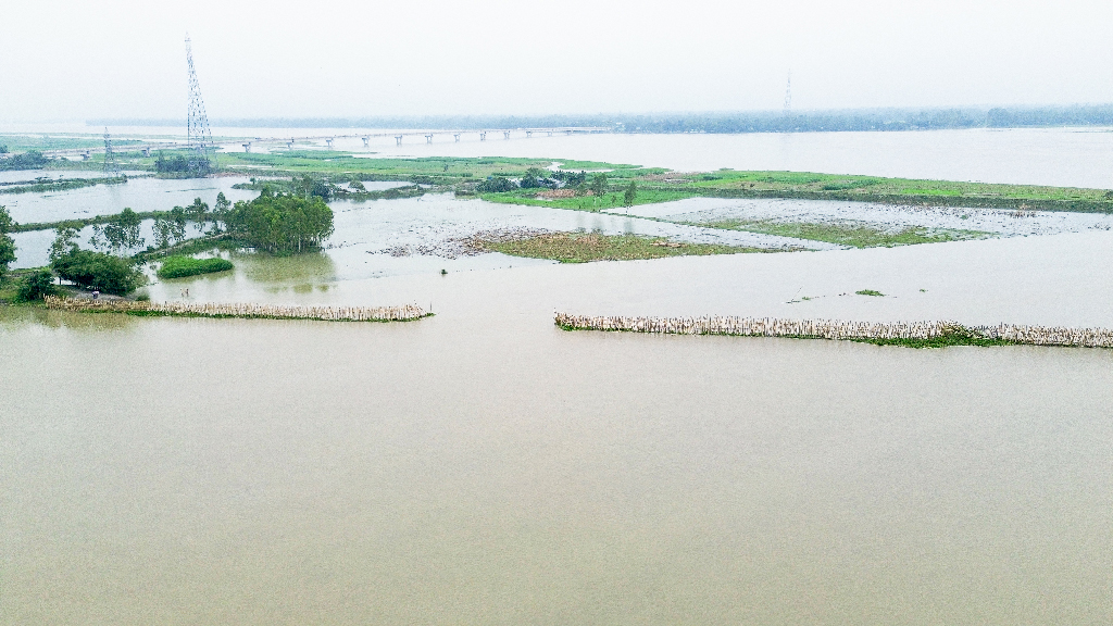 ১৪ লাখ টাকার স্পার একদিনের বন্যায় শেষ, ভাঙনের মুখে তিস্তা সেতু রক্ষা বাঁধ