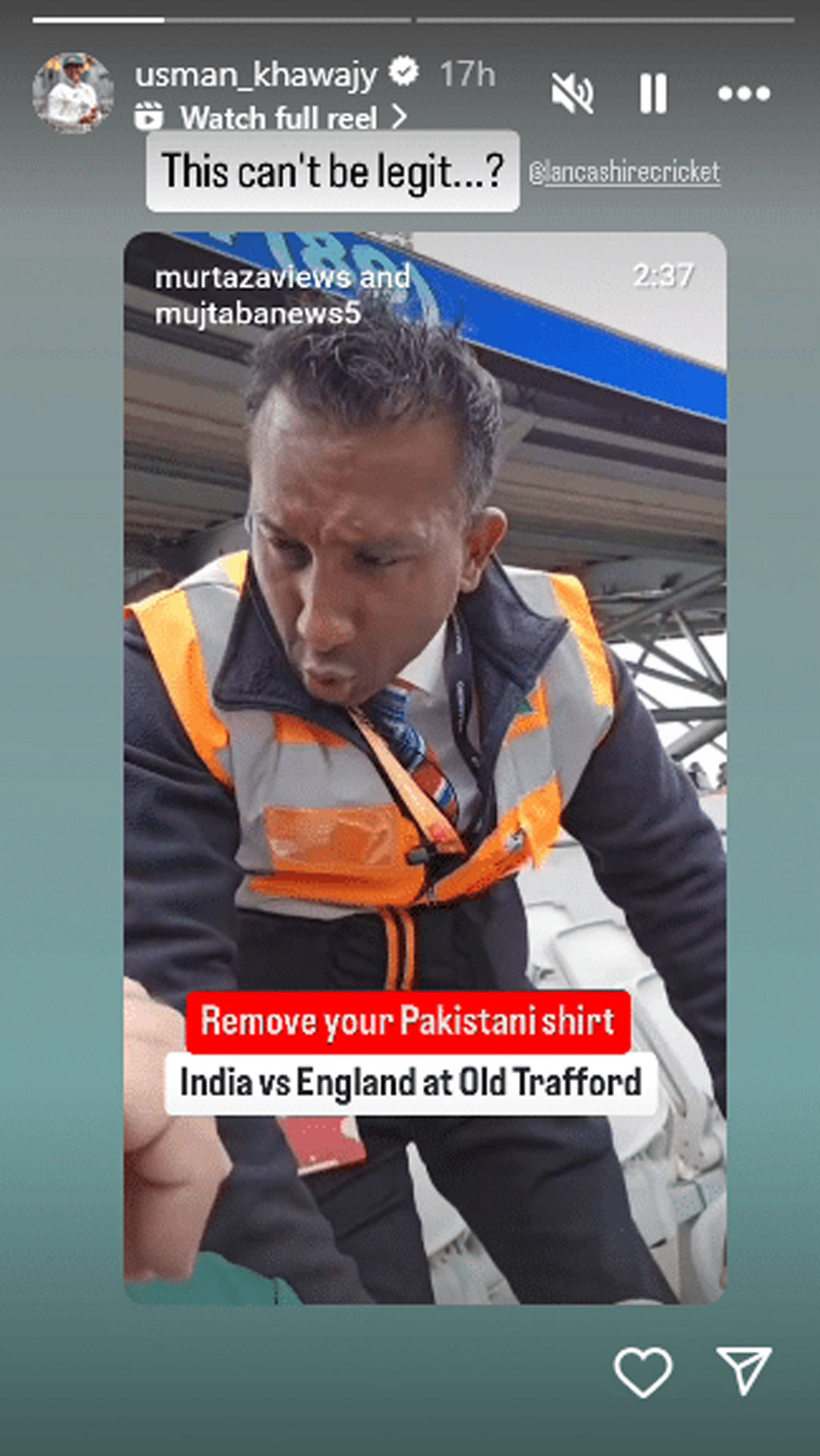 পাকিস্তানি দর্শককে হেনস্থার প্রতিবাদ করলেন উসমান খাজা। ছবি: ফাইল ছবি