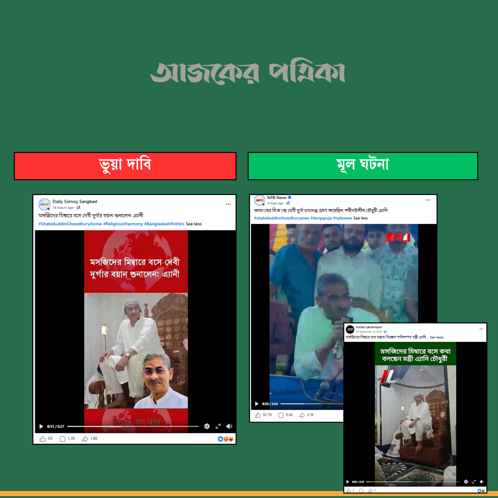 আজকের পত্রিকার তুলনাচিত্র।